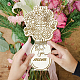 Biglietto di auguri con bouquet di fiori in legno AJEW-WH0441-008-6