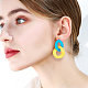 Anattasoul 8 Paar ovale Ohrhänger-Ohrstecker aus Acryl in 8 Farben für Damen EJEW-AN0004-07-6