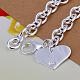 Brass Heart Charm Bracelets For Women BJEW-BB12640-4