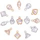 PH PandaHall 70 pcs 2 Colors 7 Shapes Cubic Zirconia Alloy Heart/Flower/Horse Eye/Satr/Triangle Shape Charms Sets for Earring Bracelet Necklace Jewelry Making ZIRC-PH0002-06-1