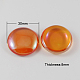 電気メッキガラスのカボション  半円  レッドオレンジ  直径30mm  8mm（範囲：7.5~8.5mm）の厚さ X-GGLA-R004-30mm-1-1