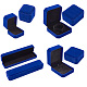 Beadthoven 4pcs 4 boîtes de collier en velours carré et rectangle de style VBOX-BT0001-01A-2