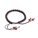 Bracelets de perles tressées en grenat naturel / cornaline (teints et chauffés) BJEW-JB04337-01-3