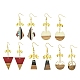 Resin & Walnut Wood Dangle Earrings EJEW-JE05507-1