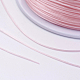 フラット弾性クリスタルストリング  弾性ビーズ糸  ストレッチブレスレット作り用  ピンク  0.7mm  約546.8ヤード（500m）/ロール EW-F006-03-3