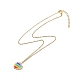 Collier pendentif coeur tressé graine japonaise couleur arc-en-ciel avec 304 chaînes en acier inoxydable pour femme NJEW-MZ00005-3