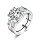 Trendy Brass Cubic Zirconia Wide Band Rings RJEW-BB20675-P-8-1