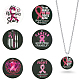 Chgcraft 6 pièces 6 style cancer du sein rose ruban de sensibilisation style 201 pendentifs en acier inoxydable STAS-CA0001-91-1