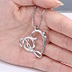Creative Heart and Musical Note Alloy Pendant Necklaces NJEW-N0052-099-4