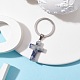 Porte-clés en jaspe tache bleue naturelle KEYC-JKC00729-02-2