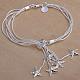 Laiton étoile de mer bracelets de breloque pour les femmes BJEW-BB12498-1