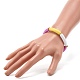 Curved Tube Opaque Acrylic Beads Stretch Bracelet for Teen Girl Women BJEW-JB06940-03-2