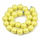 Painted Natural Wood Beads Strands WOOD-S053-58J-2