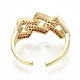 Brass Micro Pave Clear Cubic Zirconia Cuff Rings RJEW-S045-034G-NR-4