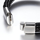 Bracelets de cordon en cuir tressé pour hommes X-BJEW-H559-15G-4