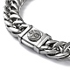 304 Stainless Steel Cuban Link Chain Necklaces with Skull Clasps NJEW-P288-23P-2