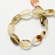 Flat Oval Tigerskin Glass Beads Strands G-S113-24-2