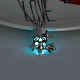 Collier pendentif cage crâne en alliage avec perles en plastique lumineuses LUMI-PW0001-083P-01-1