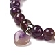 Natural Rhodonite Beads Charm Bracelets BJEW-K164-B09-4