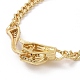 Bracelet à maillons léopard en zircone cubique chaînes gourmettes en laiton pour femmes BJEW-G664-01G-02-3