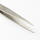 鉄のビーズピンセット  ステンレス鋼色  125x9.2x2.5mm X-TOOL-R076-04-3