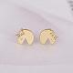 Real 18K Gold Plated Smiling Face Brass Cubic Zirconia Stud Earrings EJEW-EE0001-212B-4