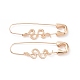 Alloy Safety Pin with Snake Hoop Earrings for Women EJEW-E176-01KCG-1