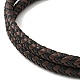 Bracelet en cuir microfibre tressé double boucles avec 304 fermoir magnétique en acier inoxydable pour hommes femmes BJEW-C021-25P-4