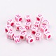 Mixed Cube with Letter Opaque Acrylic Beads X-SACR-S178-04-2