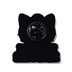 医療テーマの漫画エナメルピン  黒の亜鉛合金のブローチ  猫の形  29.5x27.5x1mm JEWB-A018-01A-2