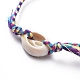 Bedruckte Kaurimuschel Perlen geflochtene Perlen Armbänder BJEW-JB05058-01-4