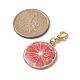 Décorations de pendentif en alliage d'émail sur le thème des fruits HJEW-JM01358-3