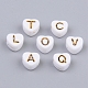 Electroplate White Opaque Acrylic Beads MACR-SZ0001-29-2