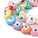Hebras de perlas de resina de mal de ojo RESI-F040-01-4