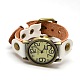 Модные ретро мужские антикварные бронзовые сплав кварцевые часы кожаные наручные часы X-WACH-M097-02-1