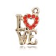 Colgantes de rhinestone de aleación de amor con palabra chapada en oro claro sin níquel y sin plomo para el día de San Valentín ALRI-J167-21G-FF-1