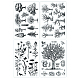 GLOBLELAND 4 Sheets Plants Tree Clear Stamps for Card Making Flower Silhouette Silicone Clear Stamp Seals Transparent Stamps for DIY Scrapbooking Journals Decorative Photo Album DIY-GL0004-49A-8