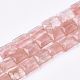 Chapelets de perles en verre de quartz de cerise G-T118-66-1