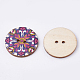 2-Hoyo botones de madera impresos BUTT-S022-01-LF-2