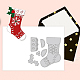 炭素鋼カッティングダイステンシル  DIYスクラップブッキング用  フォトアルバム  装飾的なエンボス加工  紙カード  マットプラチナカラー  クリスマスの靴下の模様  8.2~13.4x9.1~10.9x0.08cm  2個/セット DIY-WH0309-421-5