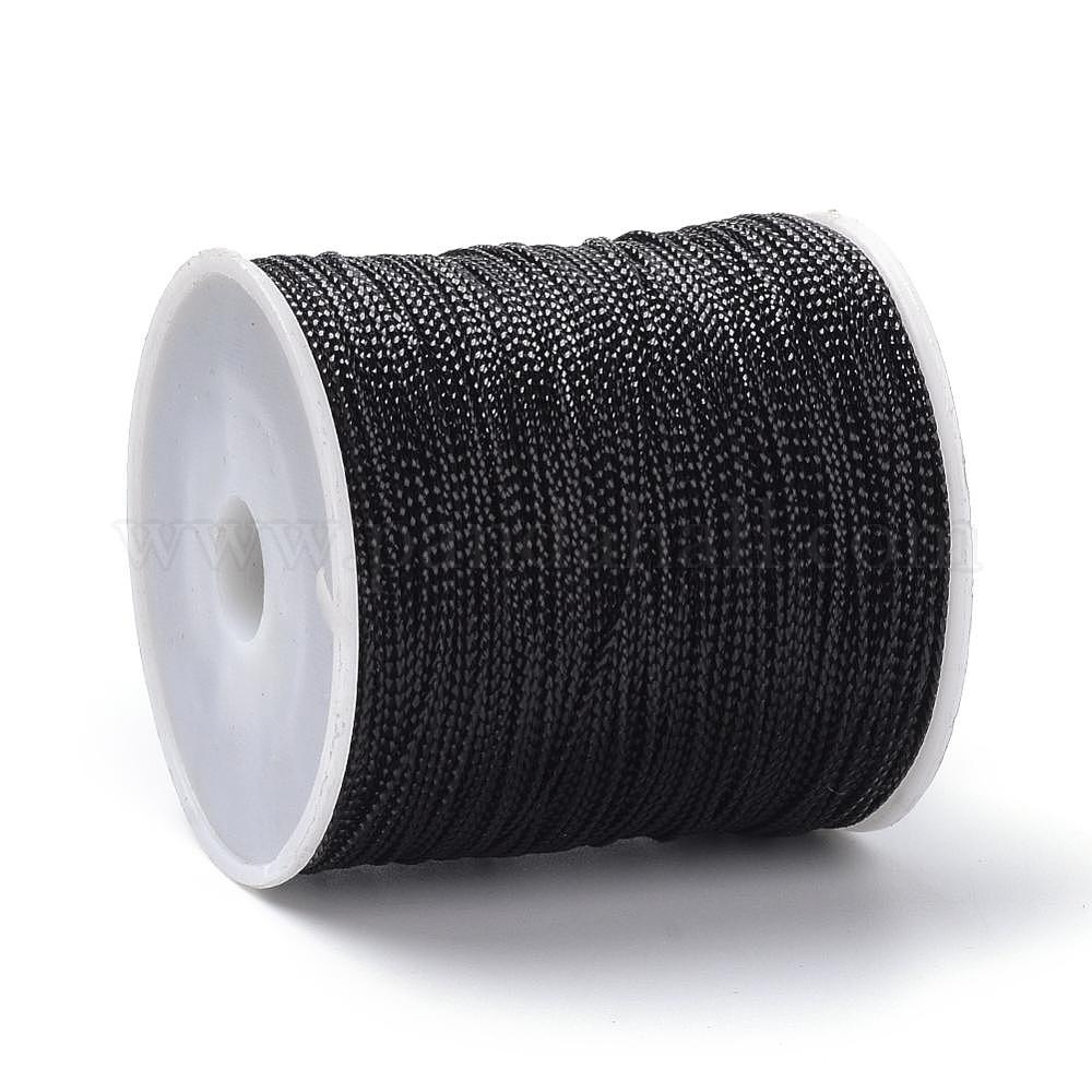 PandaHall Nylon Handbreigaren 100m – 1mm Zwart – Voor Sieraden Maken, Macramé, Knutselen En Trekkoord Reparatie