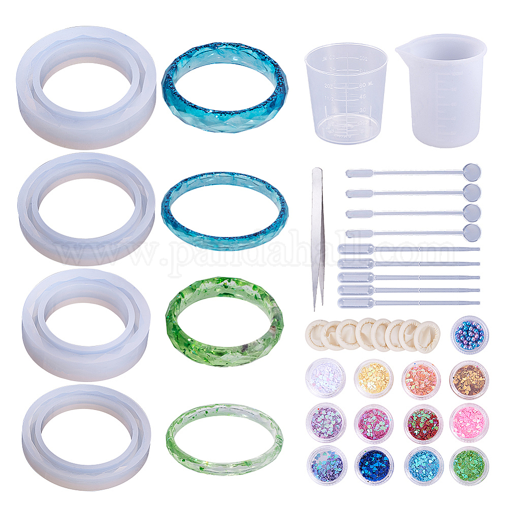 Shop OLYCRAFT 4pcs Faceted Bracelet Silicone Molds Silicone Resin