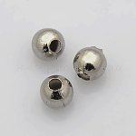 Perles d'espacement en acier inoxydable chirurgical rond 316, couleur inoxydable, 4mm, Trou: 1.5mm