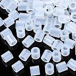 PE Fuse Beads, DIY Melty Beads, Tube, Clear, 5x5mm, Hole: 3mm