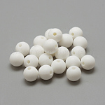 Perles de silicone écologiques de qualité alimentaire, ronde, blanc, 8~10mm, Trou: 1~2mm
