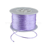 Fil de nylon ronde, corde de satin de rattail, pour création de noeud chinois, lilas, 1mm, 100 yards / rouleau