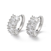 Серьги-кольца из латуни с прозрачным кубическим цирконием EJEW-S241-07P