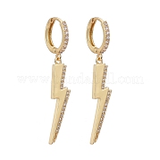 Серьги-кольца из латуни с микро-паве из фианита EJEW-K083-22G-B