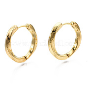 Brass Huggie Hoop Earrings KK-S356-348-NF