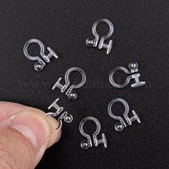 プラスチック製クリップ式イヤリングパーツ  透明  9x11mm  ボール：3mm  トレイ：5mm  穴：0.6mm